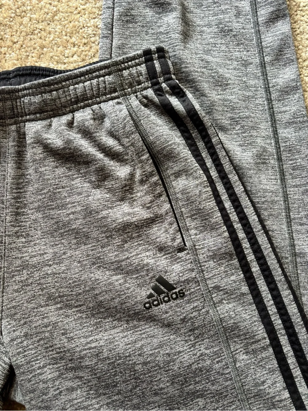 grey adidas climawarm trackpants